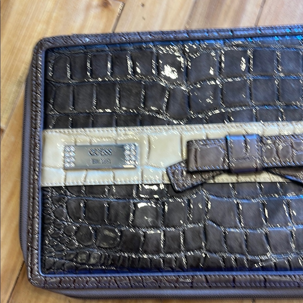 Guess Brown Crocodile Embossed iPad case